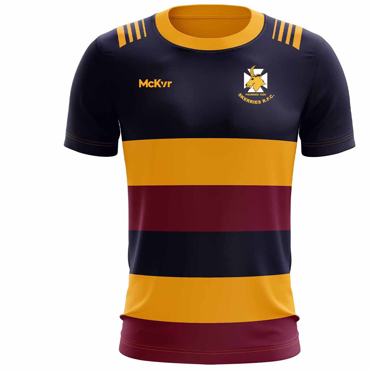 Mc Keever Skerries RFC Playing Jersey - Youth - Navy/Maroon/Amber