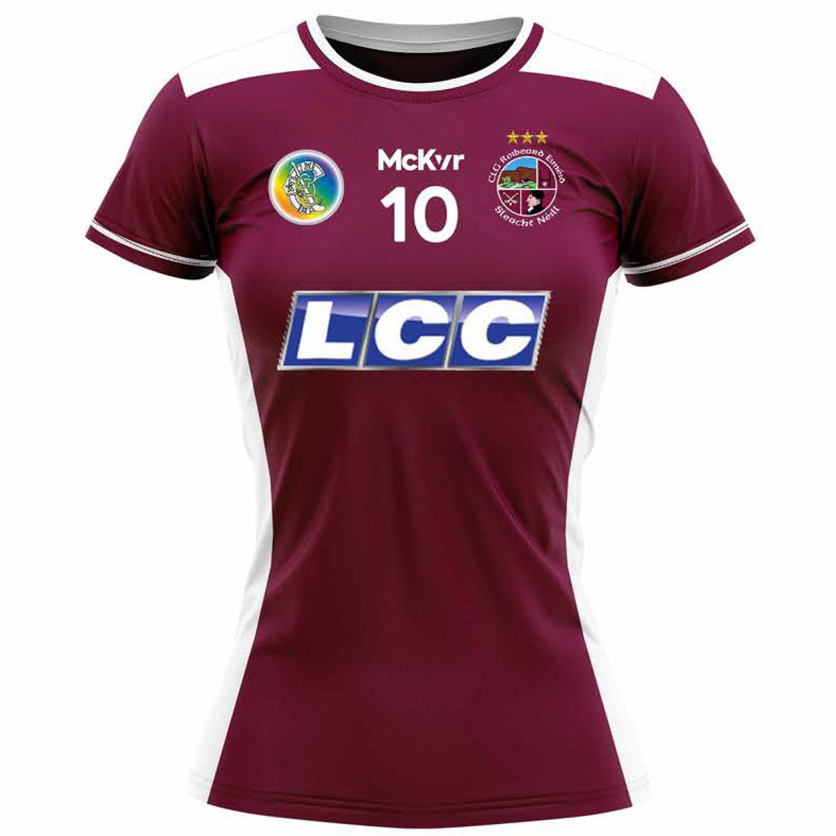 Mc Keever Slaughtneil Camogie Numbered Playing Jersey - Womens - Maroon/White