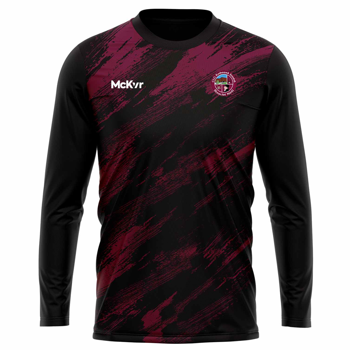 Mc Keever Slaughtneil GAC Long Sleeve Tech Top - Adult - Black/Maroon