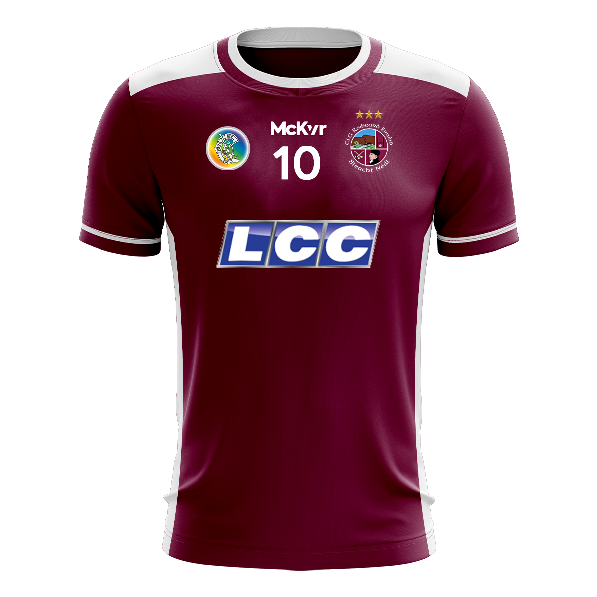 Mc Keever Slaughtneil Camogie Numbered Playing Jersey - Adult - Maroon/White Player Fit