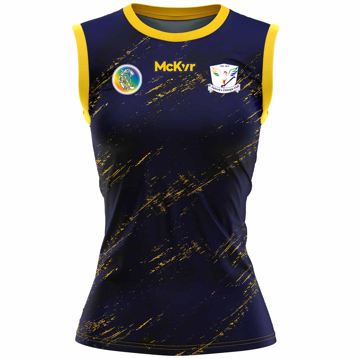 McKvr St Patricks Camogie Club Training Vest Design 1 - Womens - Navy/Saffron