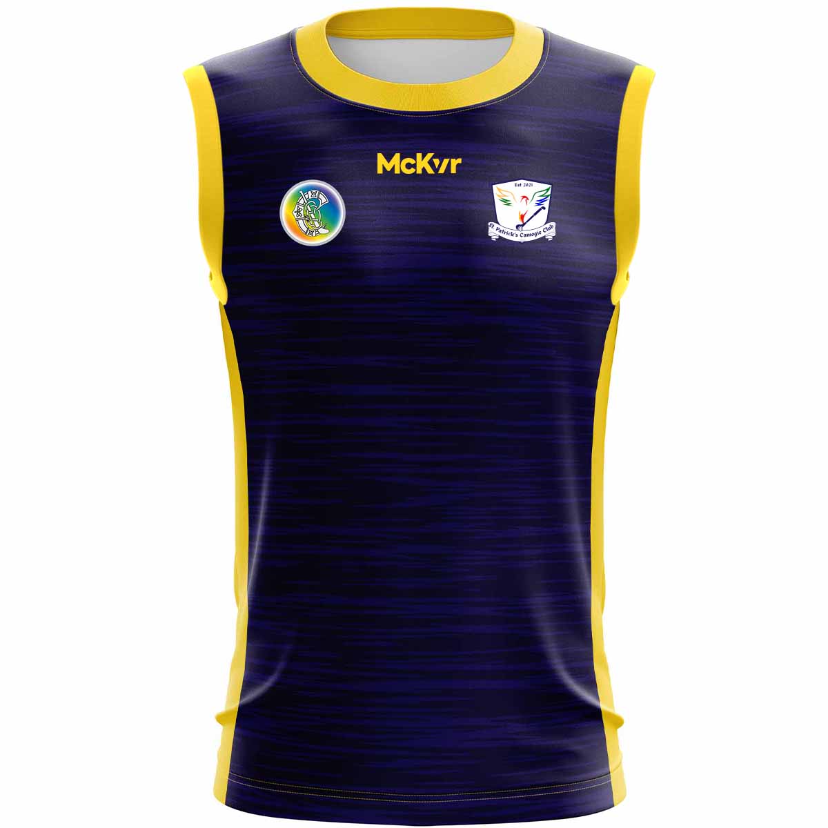 McKvr St Patricks Camogie Club Training Vest Design 2 - Youth - Navy/Saffron