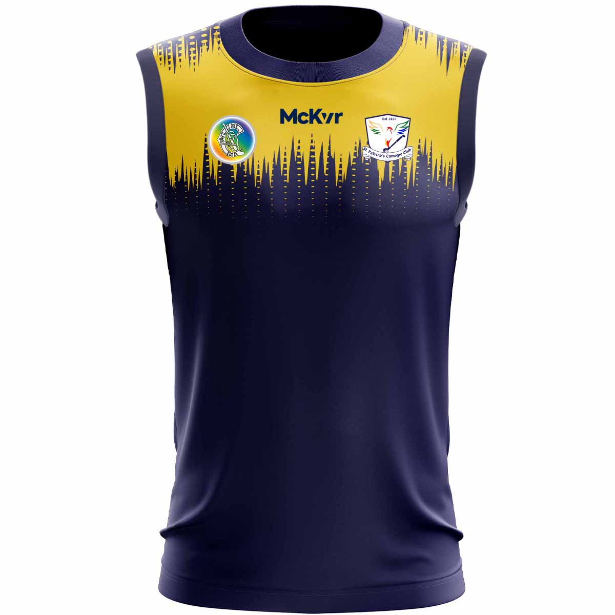 McKvr St Patricks Camogie Club Training Vest Design 3 - Youth - Navy/Saffron