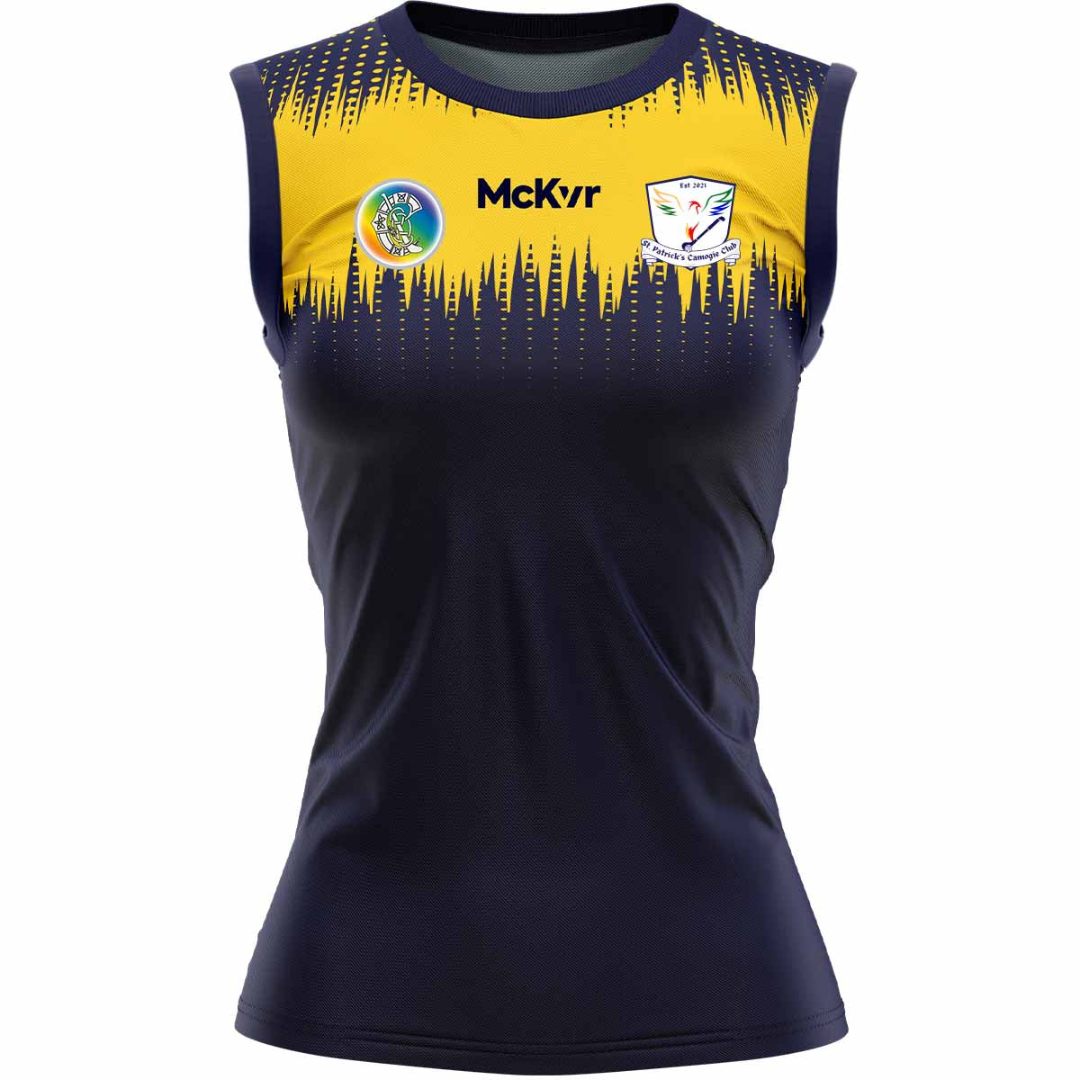 McKvr St Patricks Camogie Club Training Vest Design 3 - Womens - Navy/Saffron