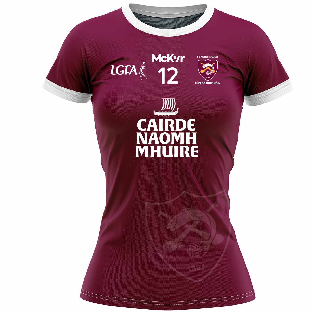 Mc Keever St Marys LGFA Leixlip Numbered Playing Jersey - Womens - Maroon
