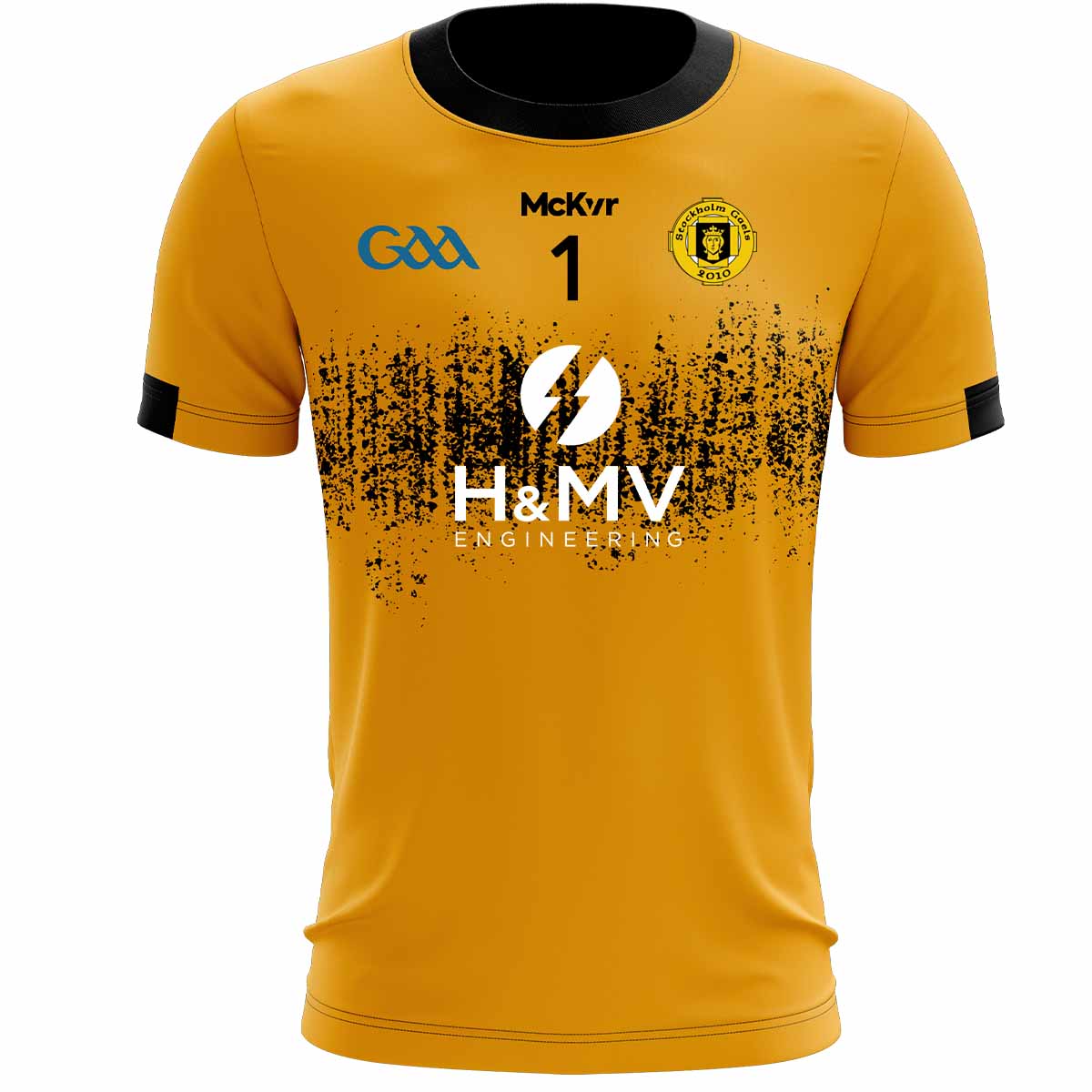 Mc Keever Stockholm Gaels GAA Numbered Goalkeeper Jersey - Adult - Amber Player Fit