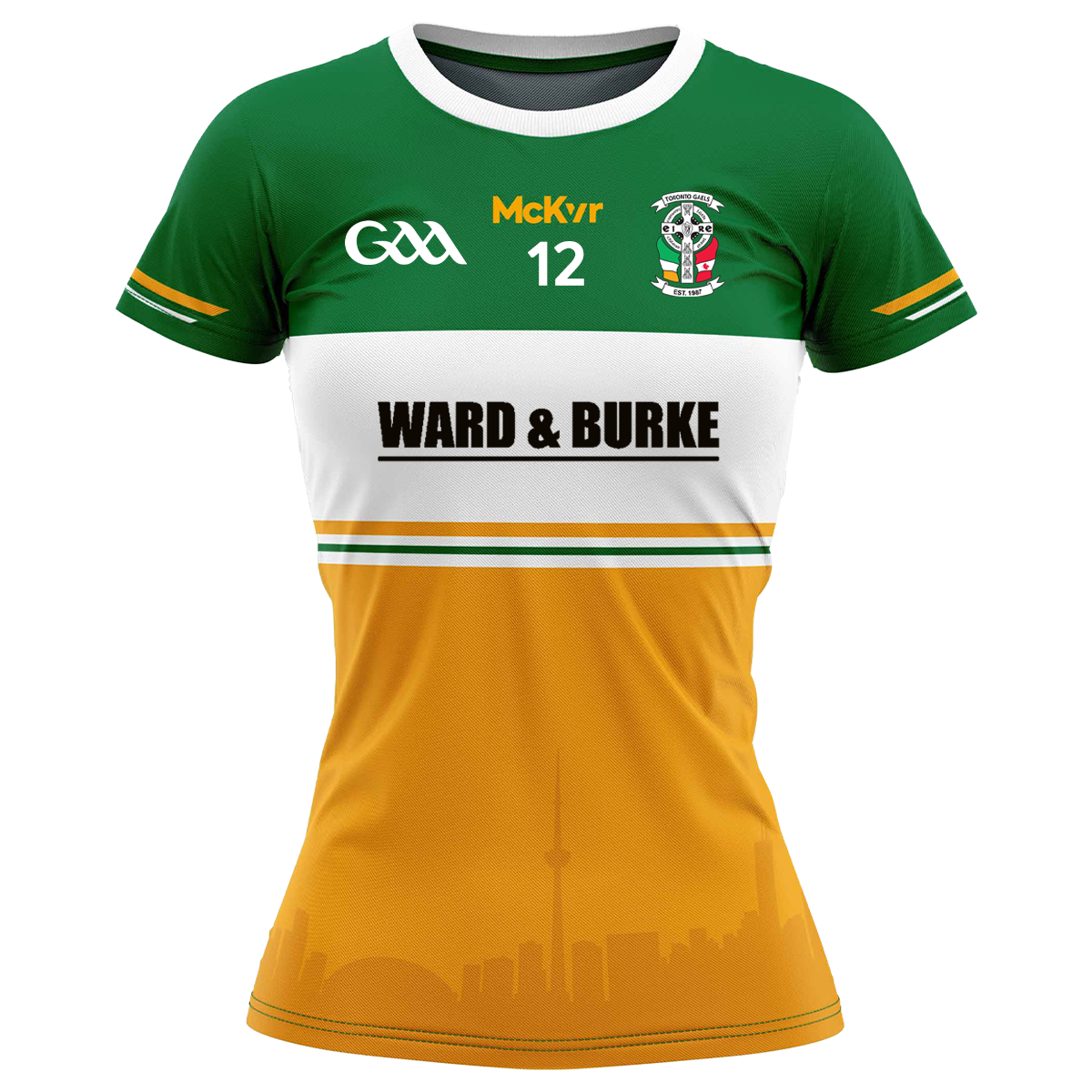 Mc Keever Toronto Gaels Numbered Playing Jersey - Womens - Amber/Green