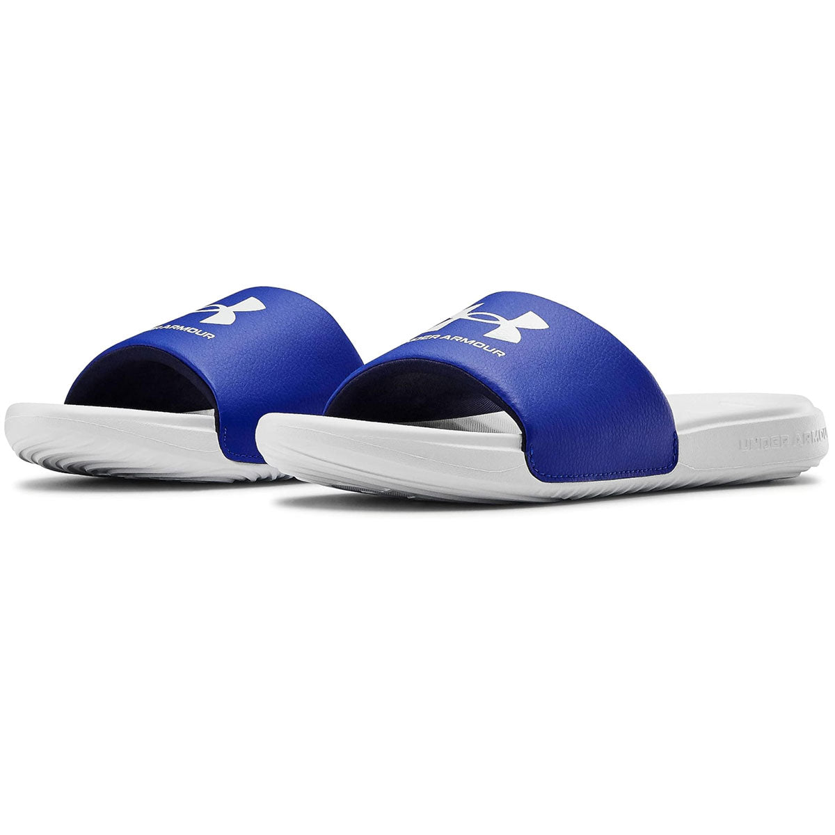 Under Armour Ansa Fixed Sliders - Boys - Halo Grey/Royal
