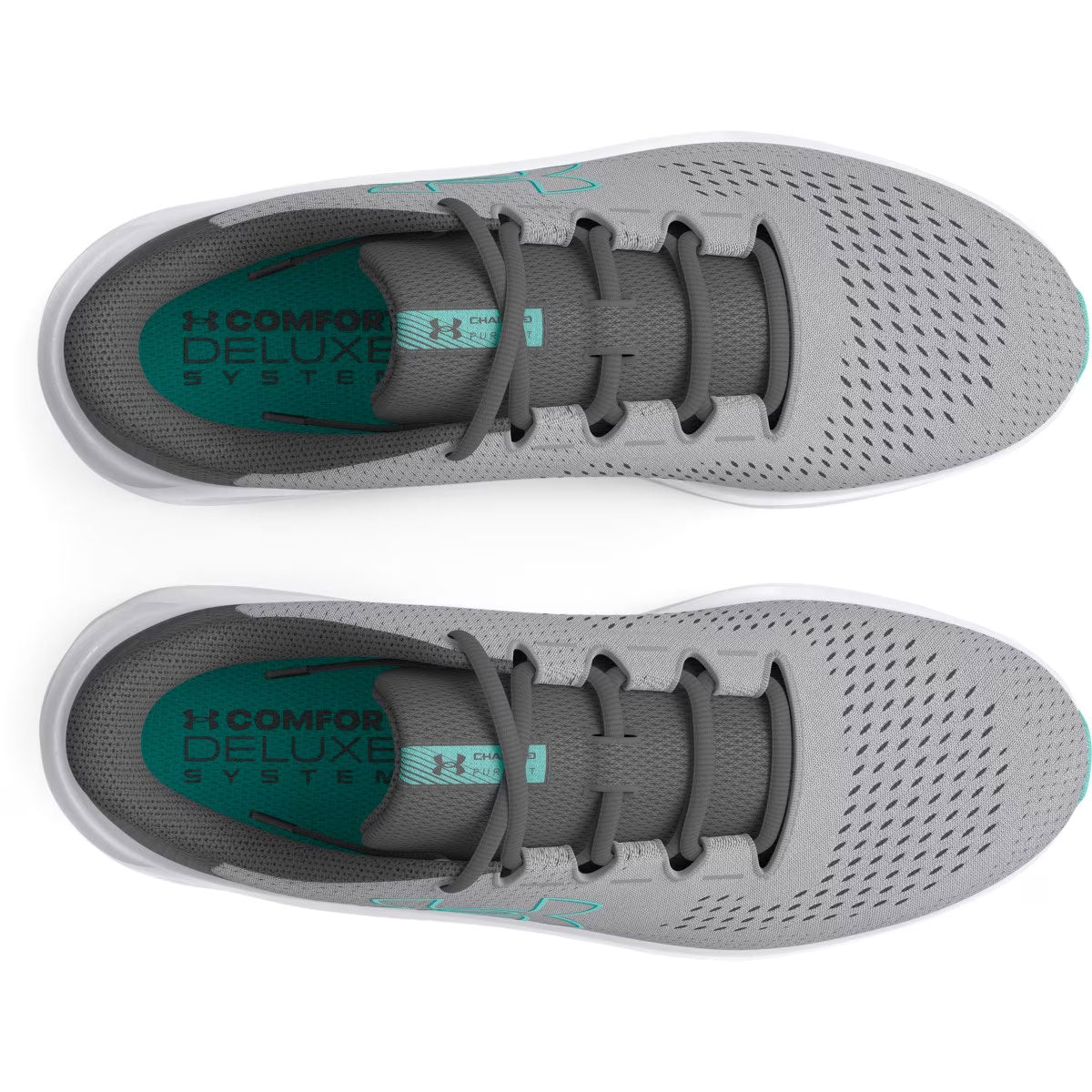 Under Armour Charged Pursuit 3 BL Running Shoes - Womens - Mod Grey/Castlerock/Radial Turquoise
