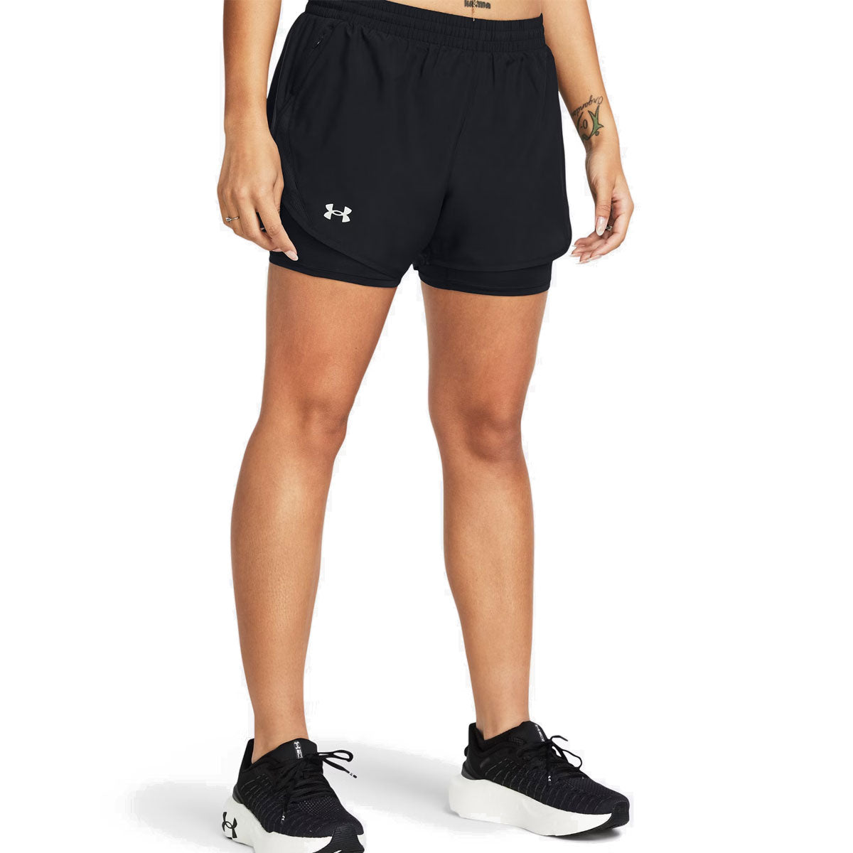 Under Armour Fly By 2-in-1 Running Shorts - Womens - Black/Reflective