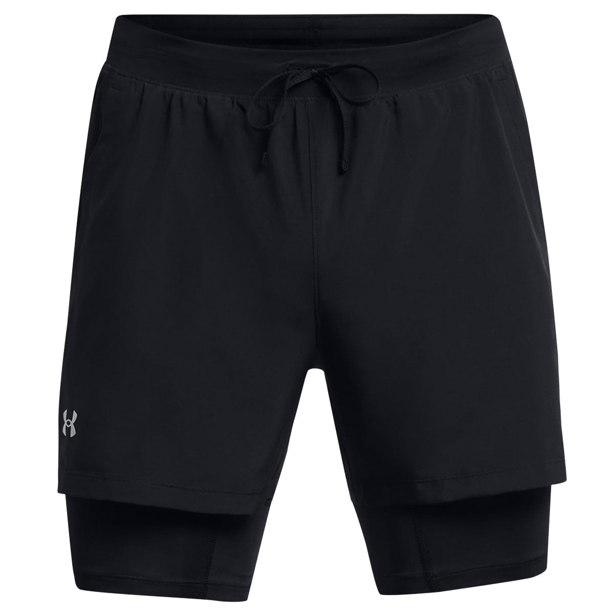 Under Armour Launch 5 inch 2-in-1 Shorts - Mens - Black/Reflective