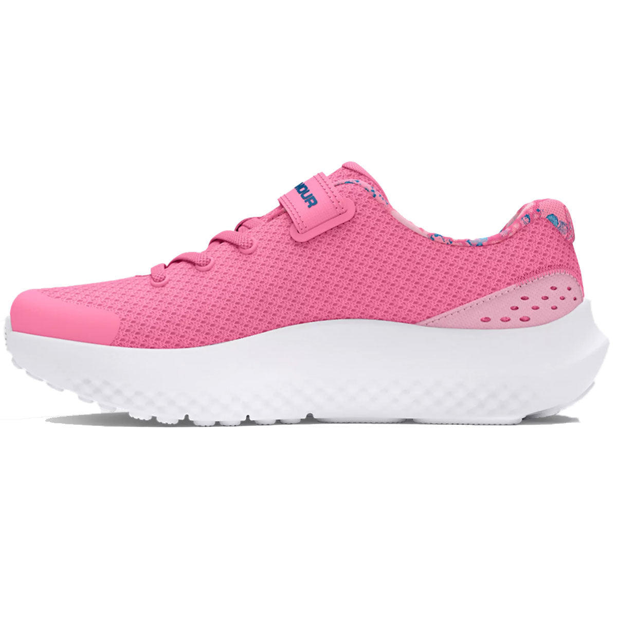 Under Armour GGS Surge 4 AC Print Trainers - Girls - Sunset Pink/Pink/Metallic Silver