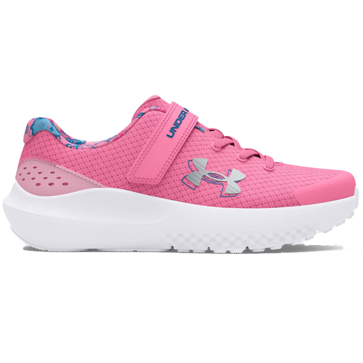 Under Armour GGS Surge 4 AC Print Trainers - Girls - Sunset Pink/Pink/Metallic Silver