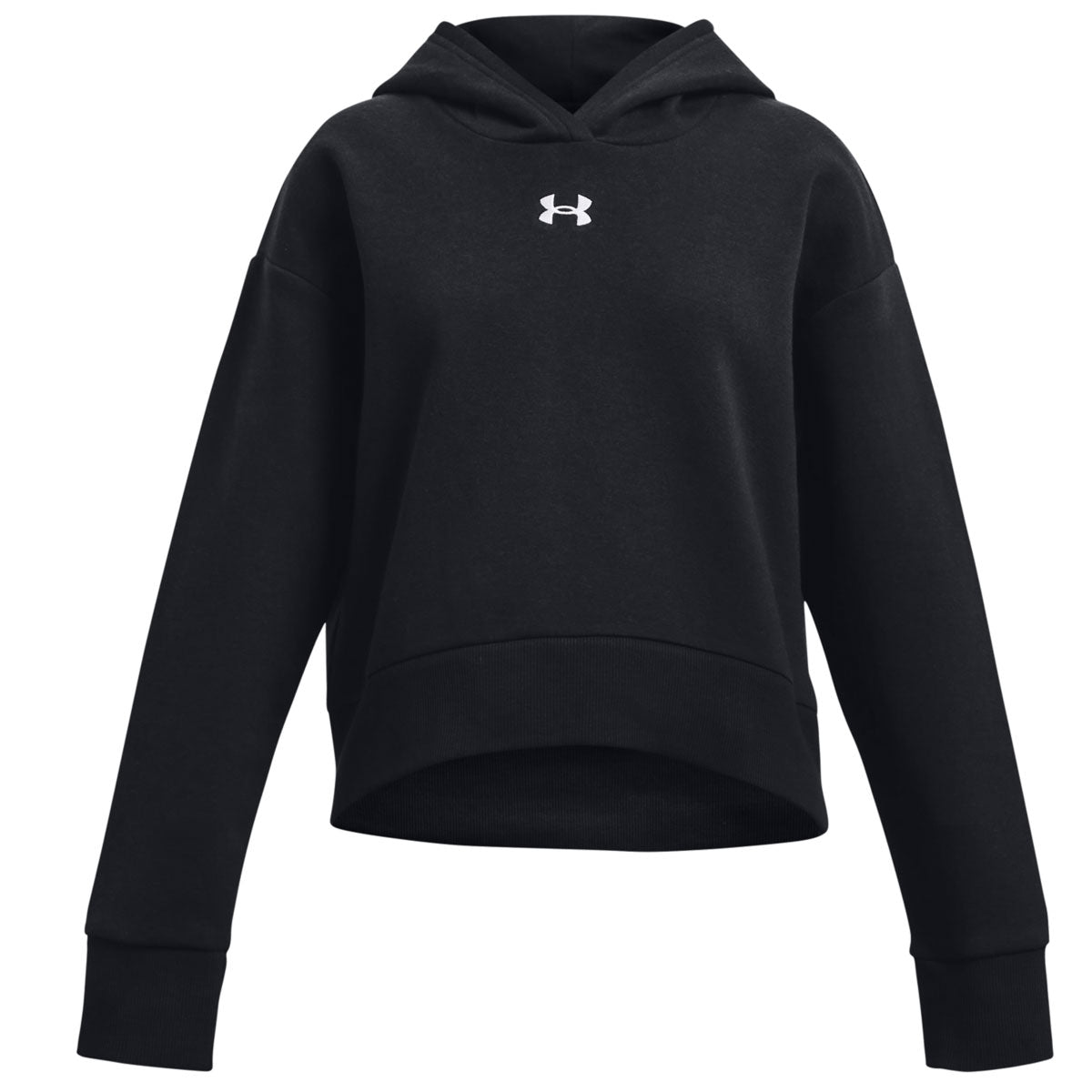 Under Armour Rival Fleece Crop Hoodie - Girls - Black/White