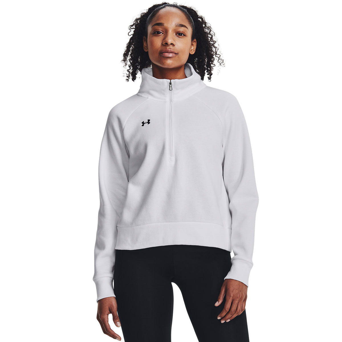 Under Armour Rival Fleece Half Zip Top - Womens - White/Black