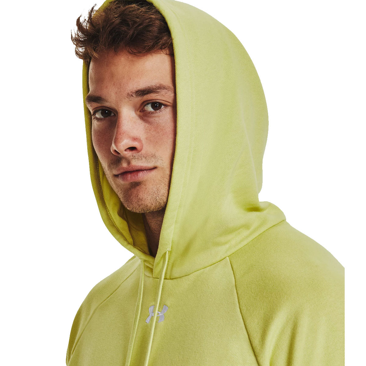 Under Armour Rival Fleece Hoodie - Mens - Lime Yellow/White