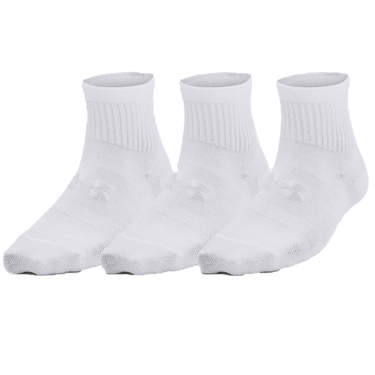 Under Armour Essential 3 Pack Quarter Socks - Youth - White/Halo Grey