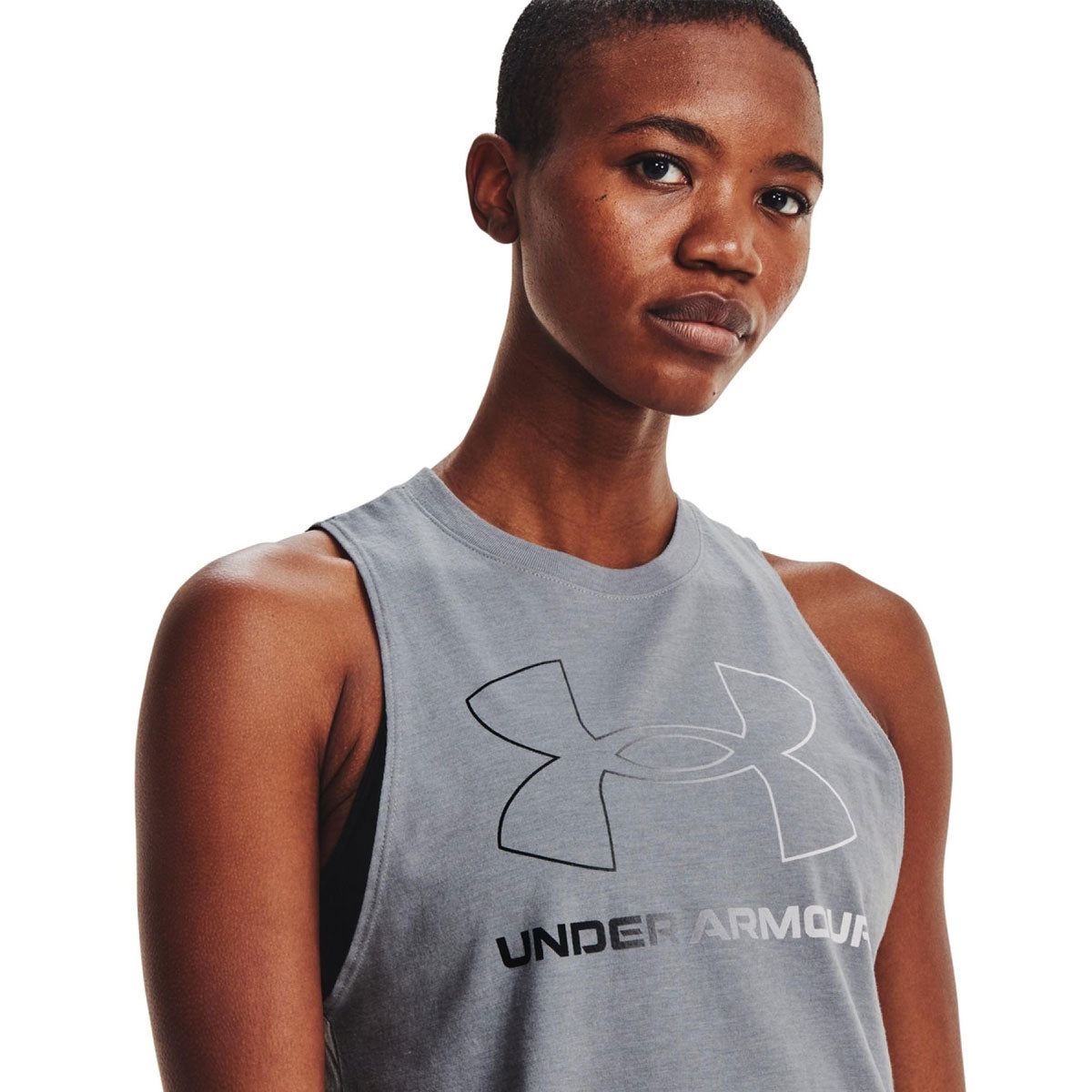 Under Armour Sportstyle Graphic Tank Top - Womens - Steel Medium Heather/Black