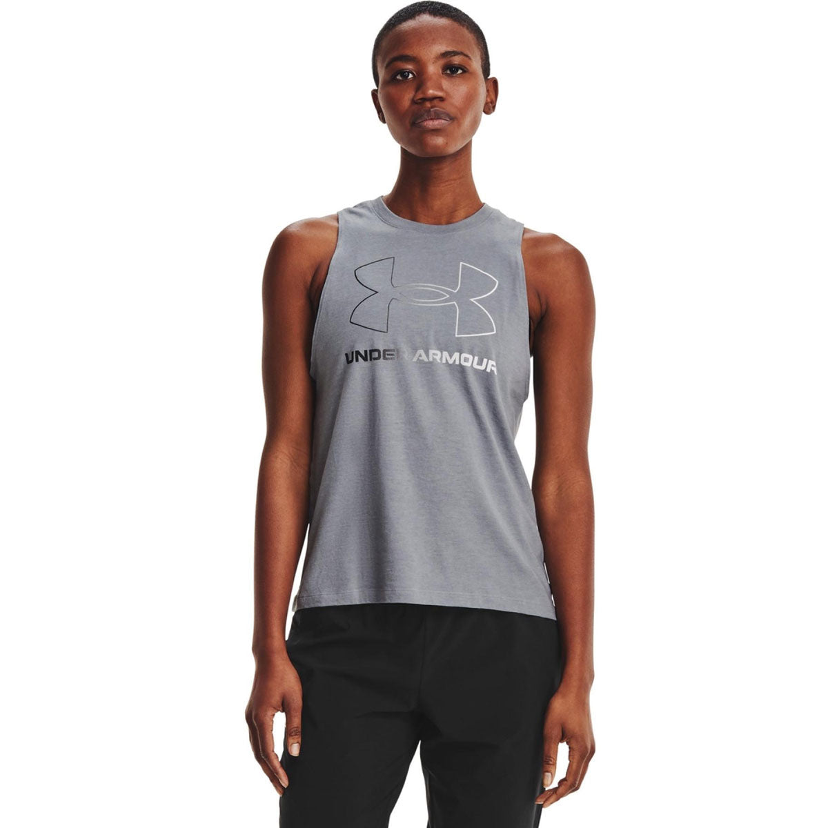 Under Armour Sportstyle Graphic Tank Top - Womens - Steel Medium Heather/Black