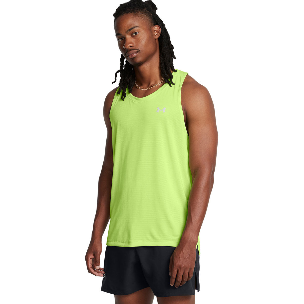Under Armour Streaker Run Singlet - Mens - Morph Green/Reflective