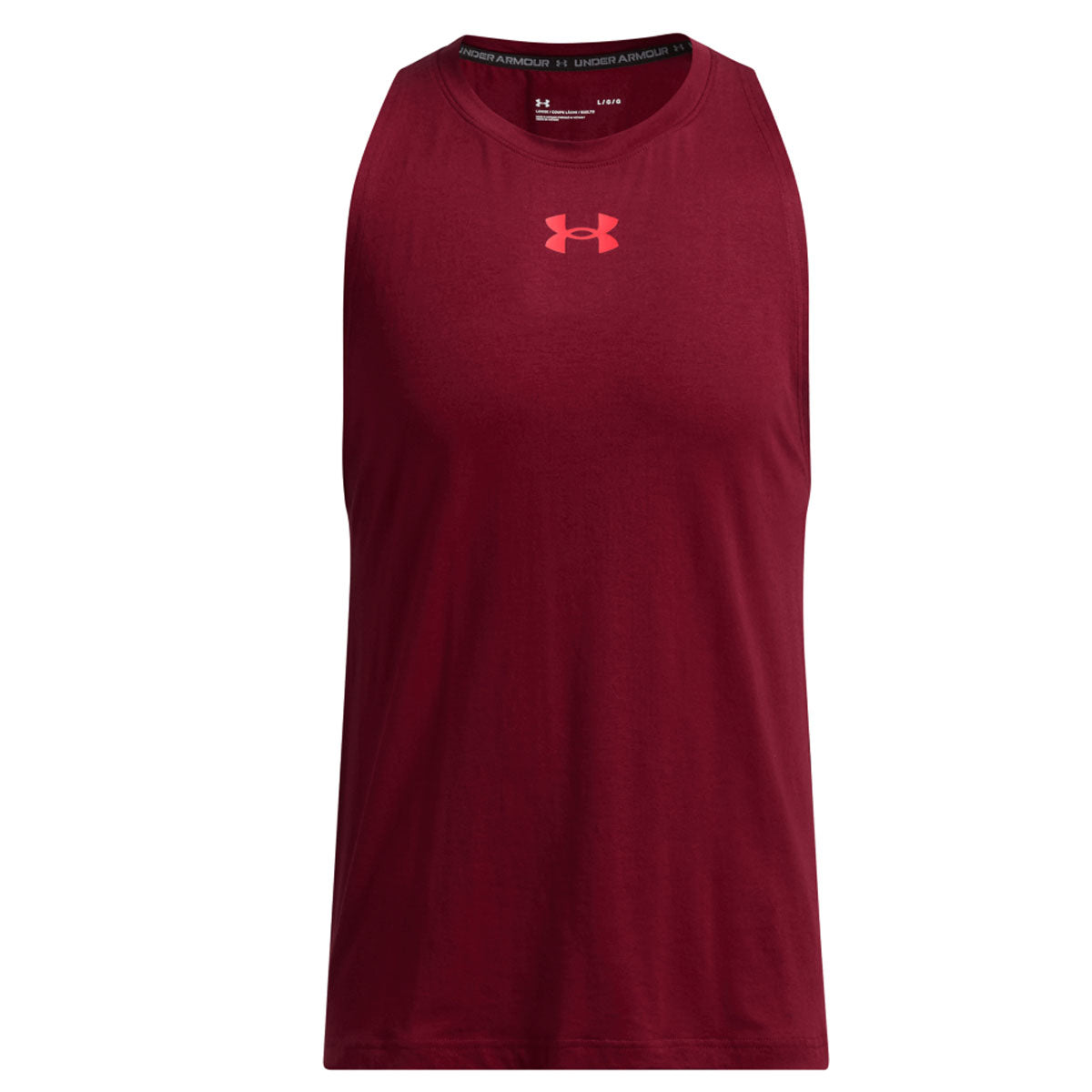 Under Armour Baseline Cotton Tank Top Mens Cardinal/Racer Red