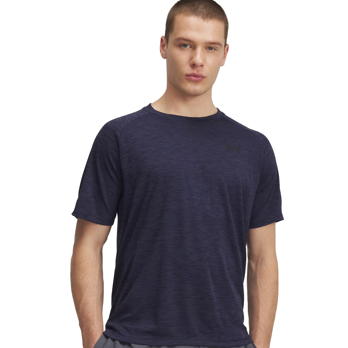 Under Armour Tech Textured Short Sleeve Tee - Mens - Downpour Grey/Black