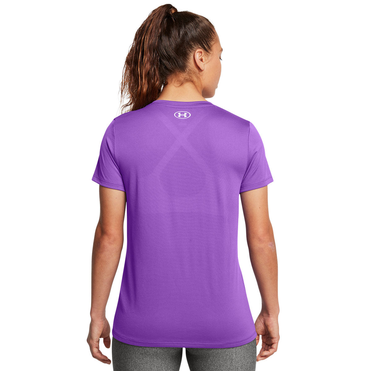 Under Armour Tech V-Neck Solid Training Tee - Womens - Lavish/White