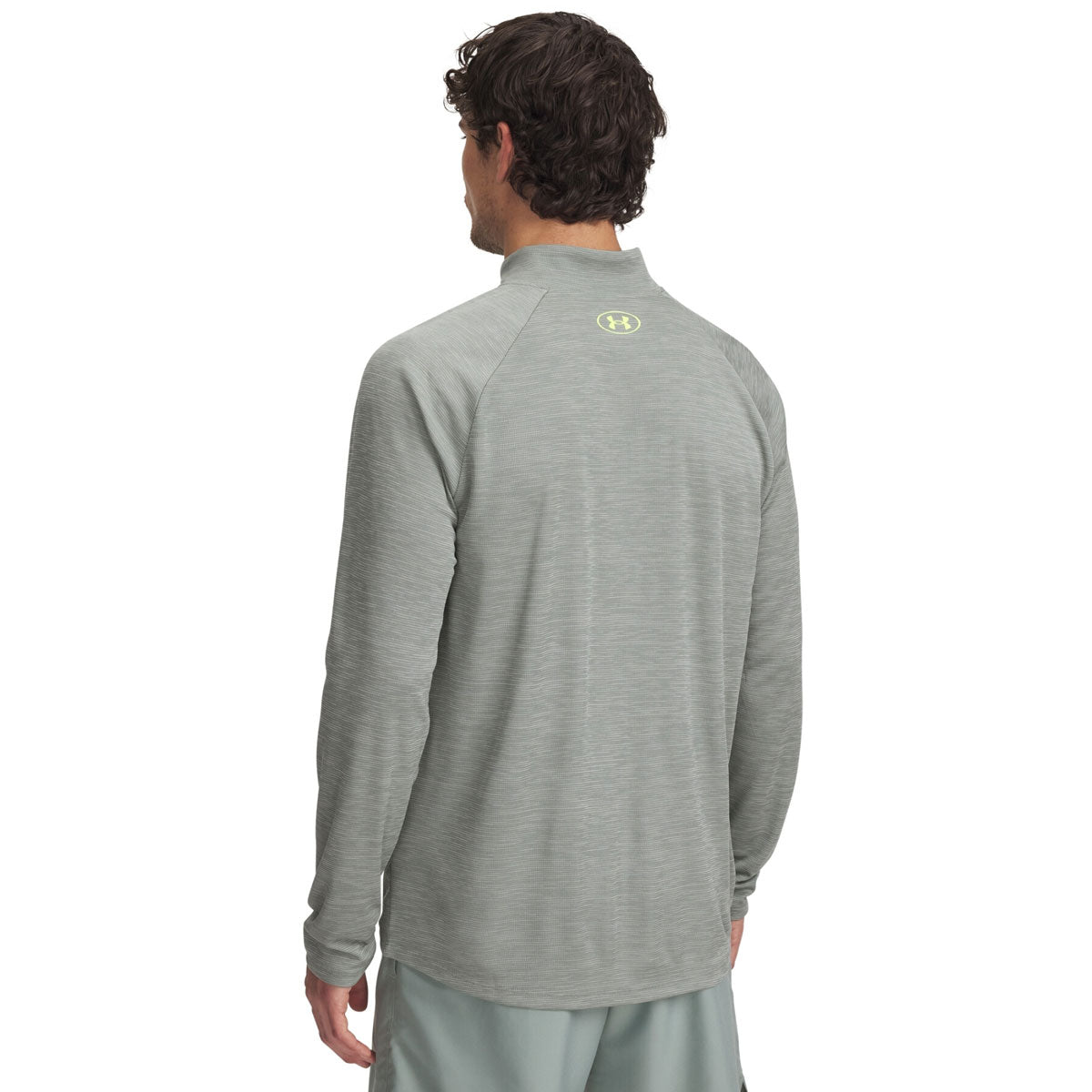 Under Armour Tech Textured 1/2 Zip Training Top - Mens - Silica Green/High Vis Yellow