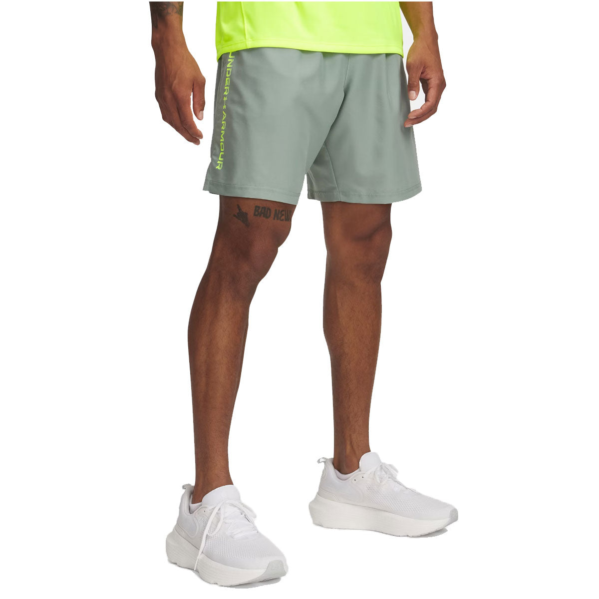 Under Armour Tech Woven Wordmark Shorts - Mens - Silica Green/High Vis Yellow