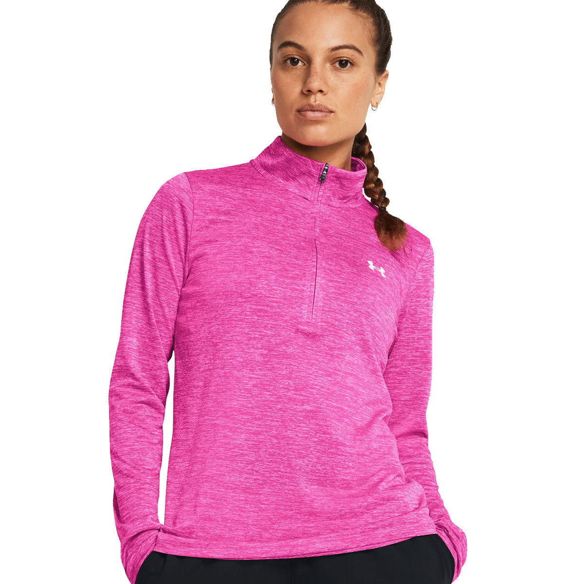 Under Armour Tech Twist 1/2 Zip Training Top - Womens - Rebel Pink/White