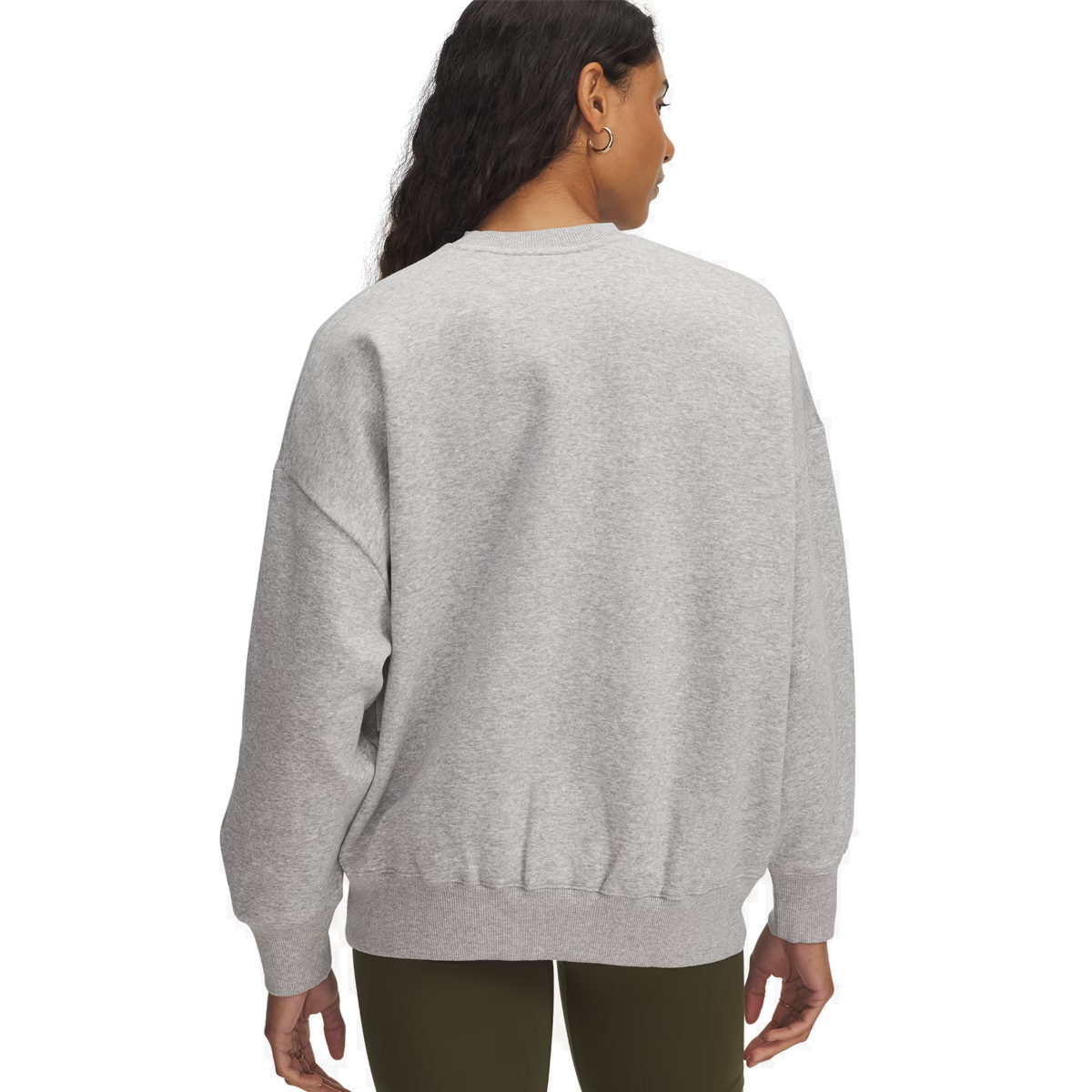 Under Armour Rival Fleece Oversized Varsity Crew - Womens - Halo Grey/Green