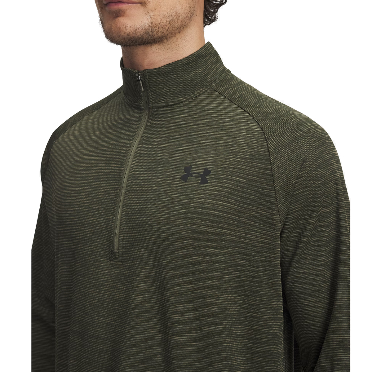Under Armour Tech Textured 1/2 Zip Training Top - Mens - Marine OD Green/Black