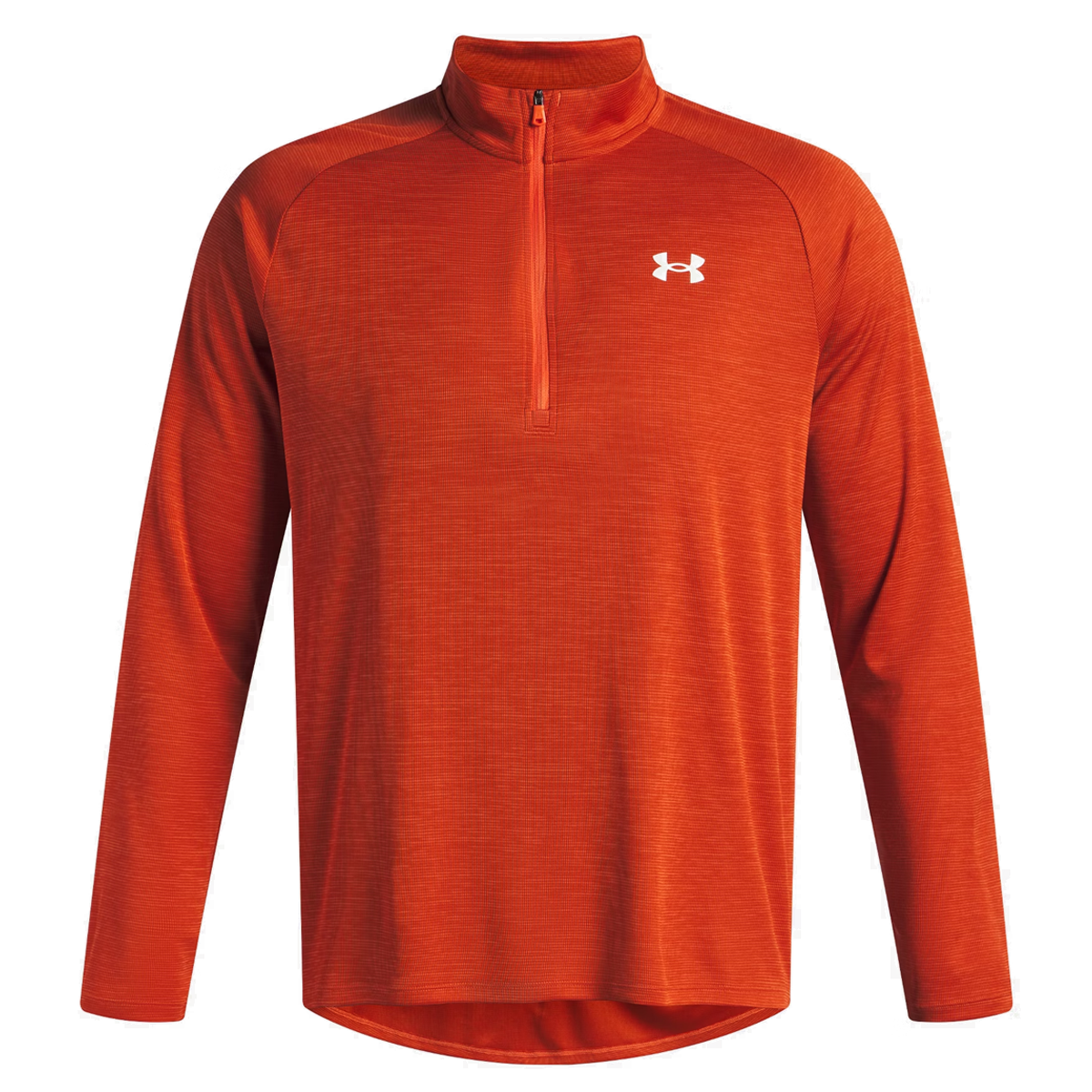 Under Armour Tech Textured 1/2 Zip Training Top - Mens - Orange Base/White