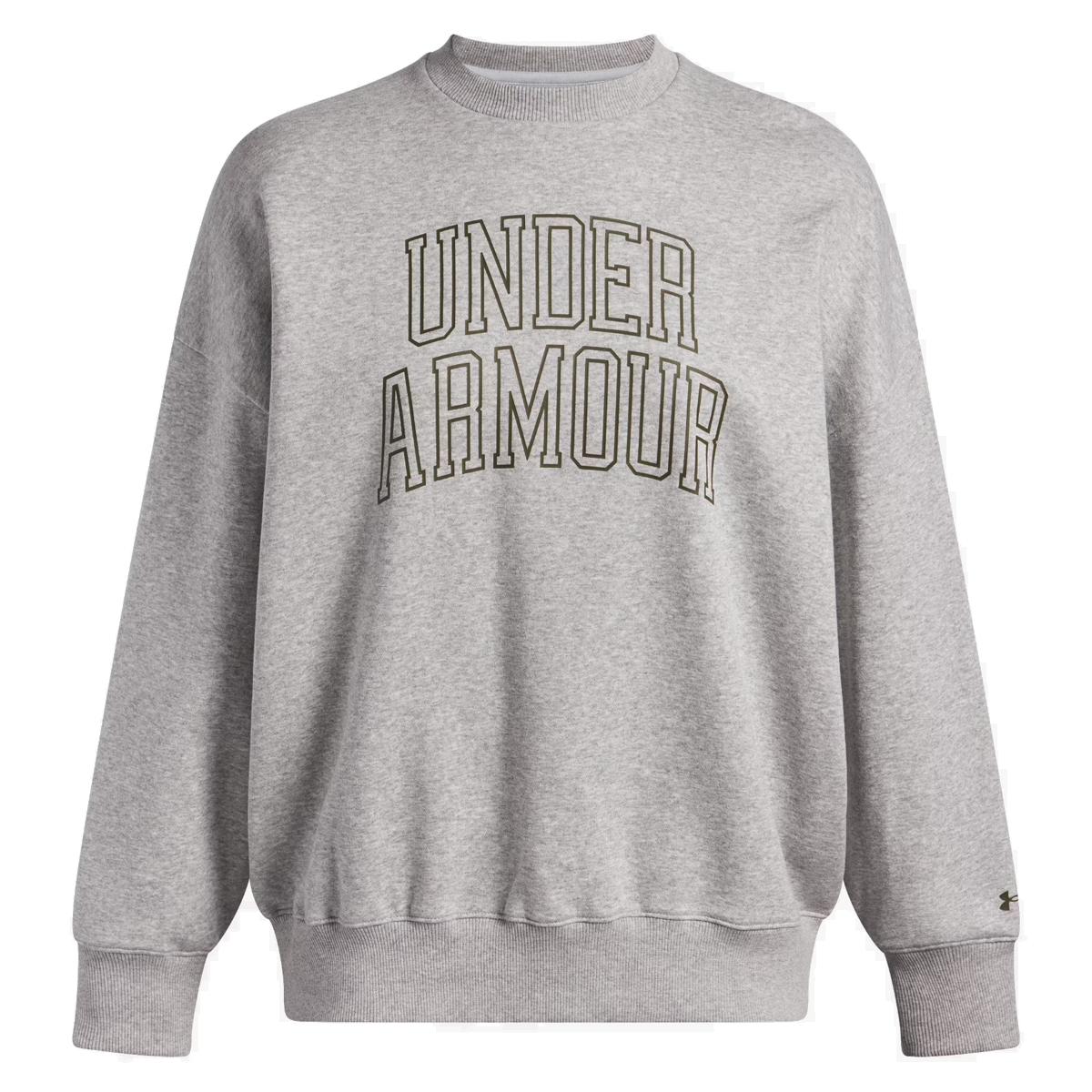 Under Armour Rival Fleece Oversized Varsity Crew - Womens - Halo Grey/Green