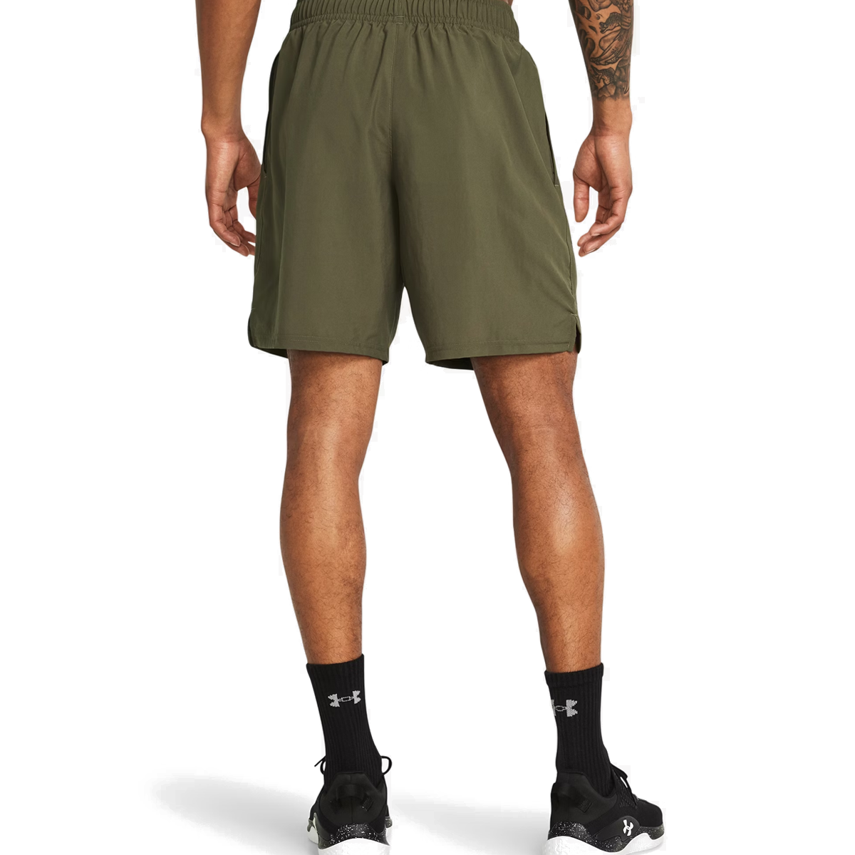 Under Armour Woven Wordmark Shorts - Mens - Marine OD Green/Black