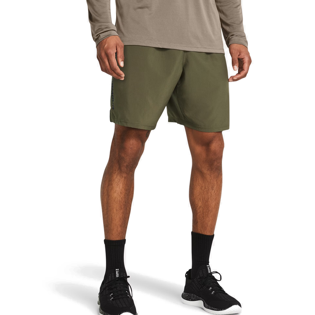 Under Armour Woven Wordmark Shorts - Mens - Marine OD Green/Black