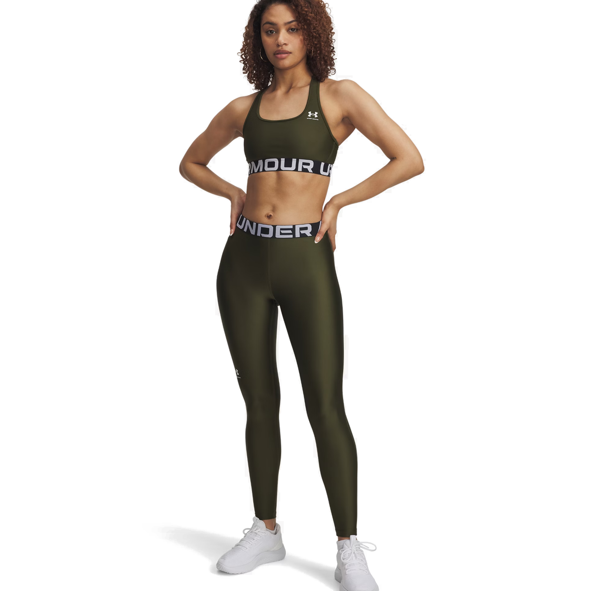 Under Armour Heatgear Leggings - Womens - Green/White