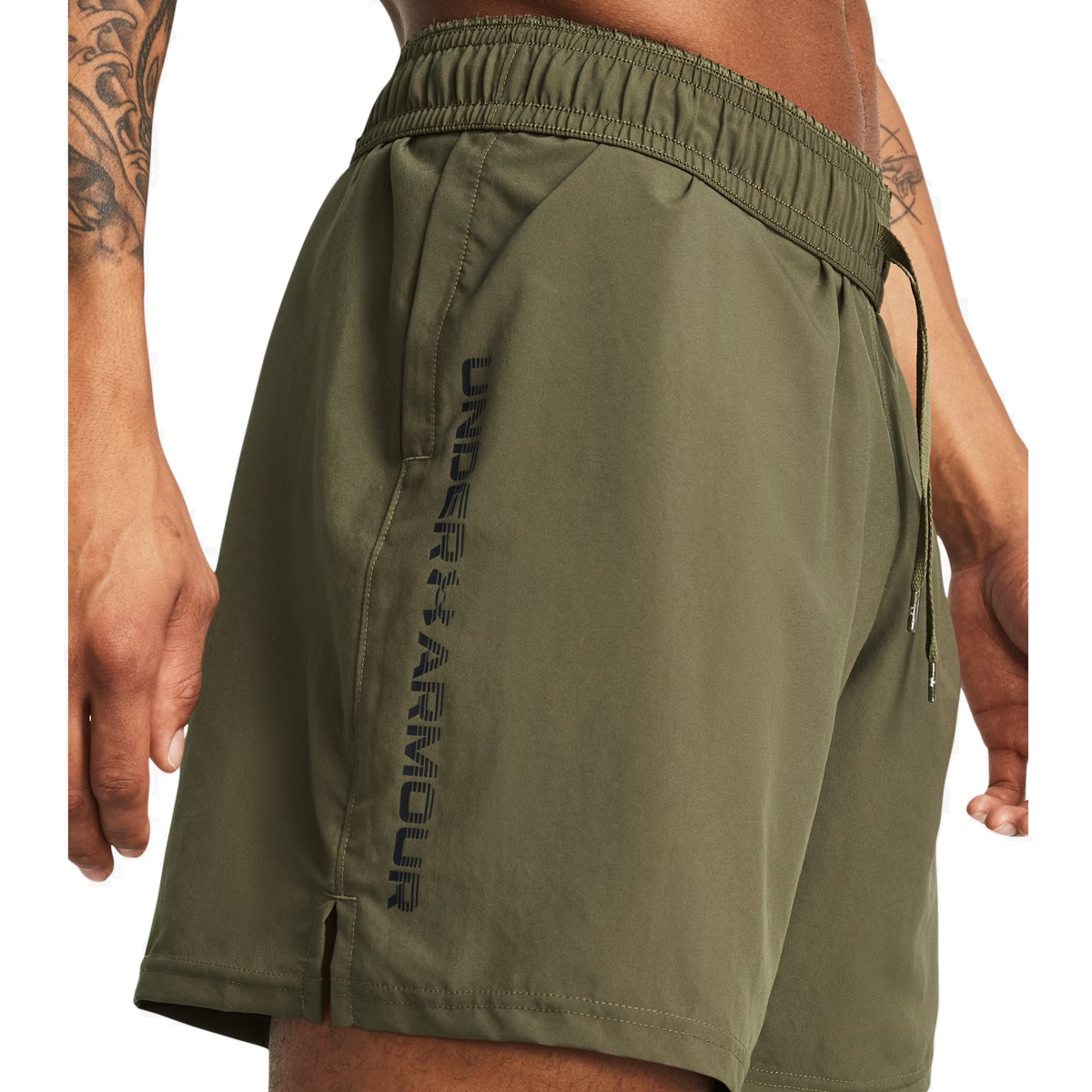 Under Armour Woven Wordmark Shorts - Mens - Marine OD Green/Black