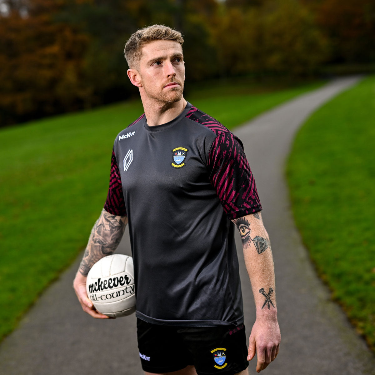 McKvr Westmeath GAA Official Boost Tee - Adult - Charcoal/Maroon/Black