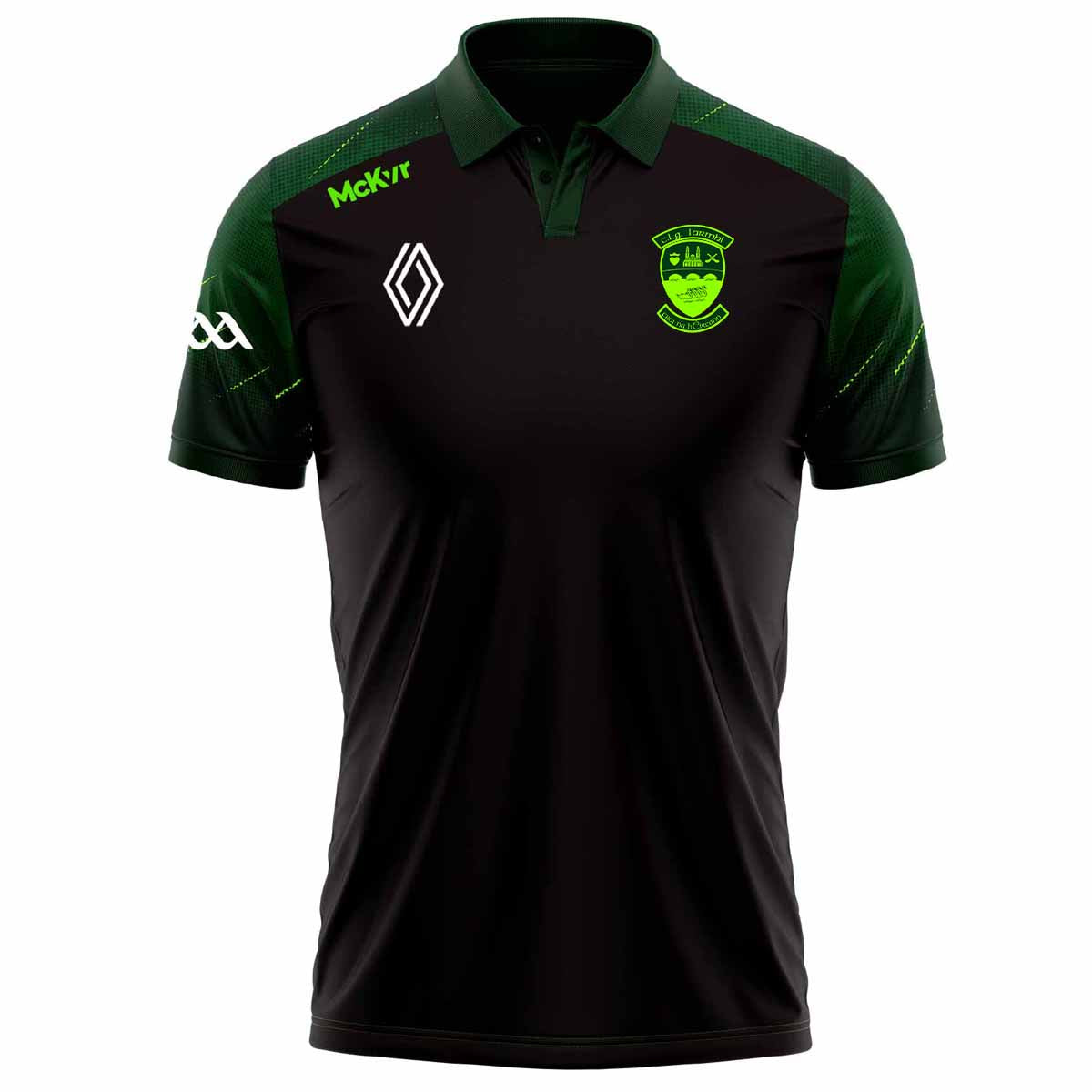 Mc Keever Westmeath GAA Boost Polo Top - Adult - Black/Bottle Green/Pop Green