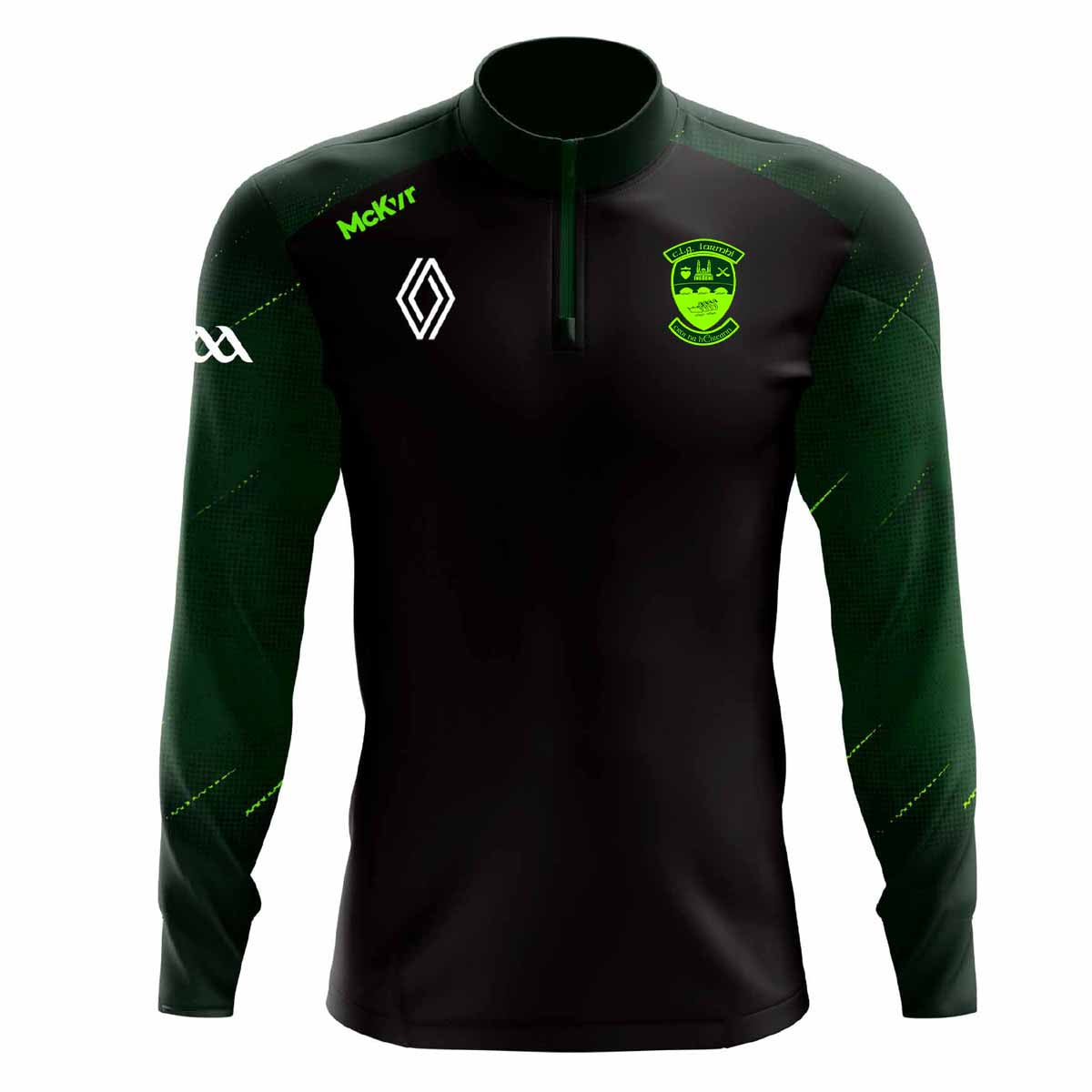 McKvr Westmeath GAA Boost 1/4 Zip Top - Youth - Black/Bottle Green/Pop Green