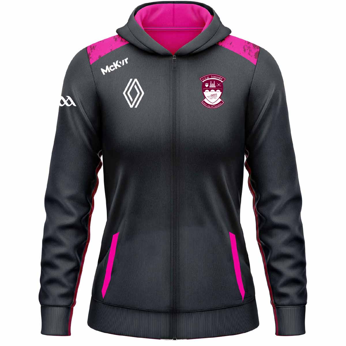 Mc Keever Westmeath GAA Boost Full Zip Hoodie - Girls - Charcoal/Magenta