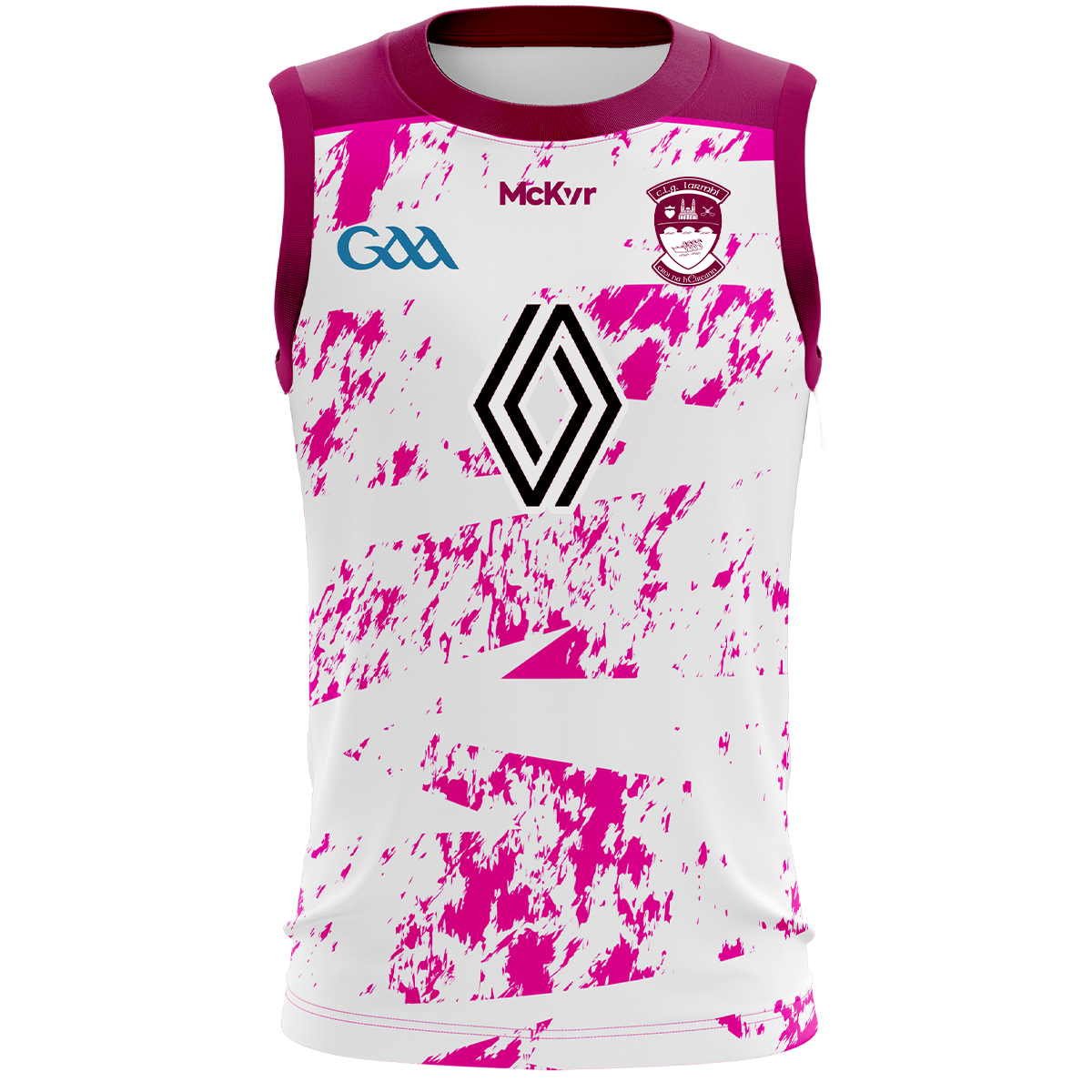 Mc Keever Westmeath GAA Training Vest - Girls - White/Magenta/Maroon