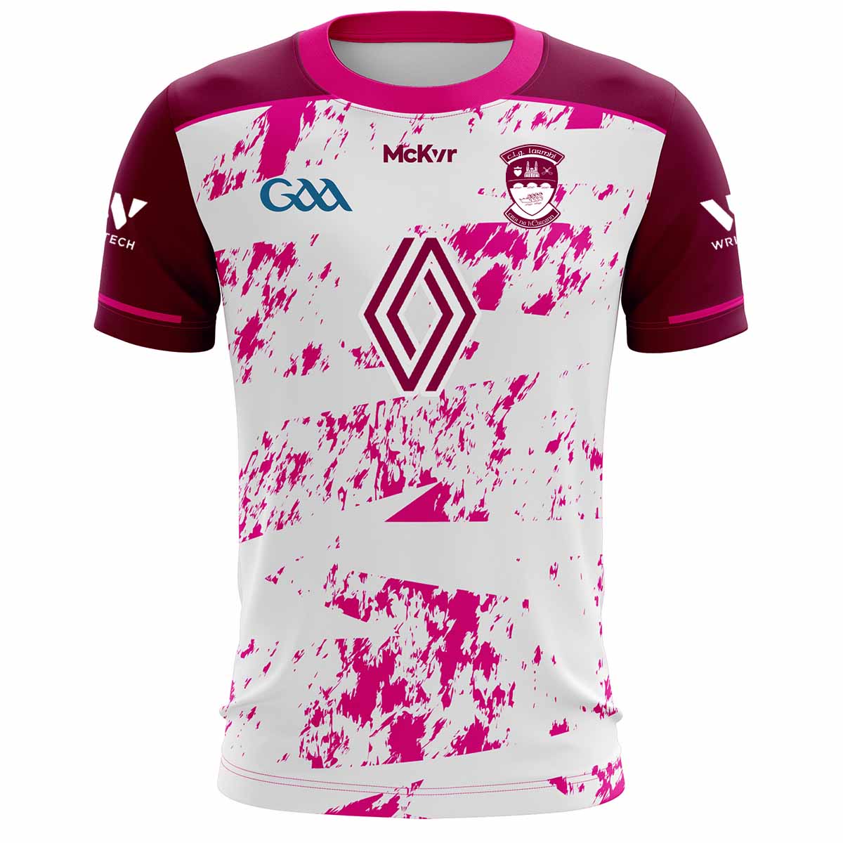 Mc Keever Westmeath GAA Training Jersey - Girls - White/Magenta/Maroon