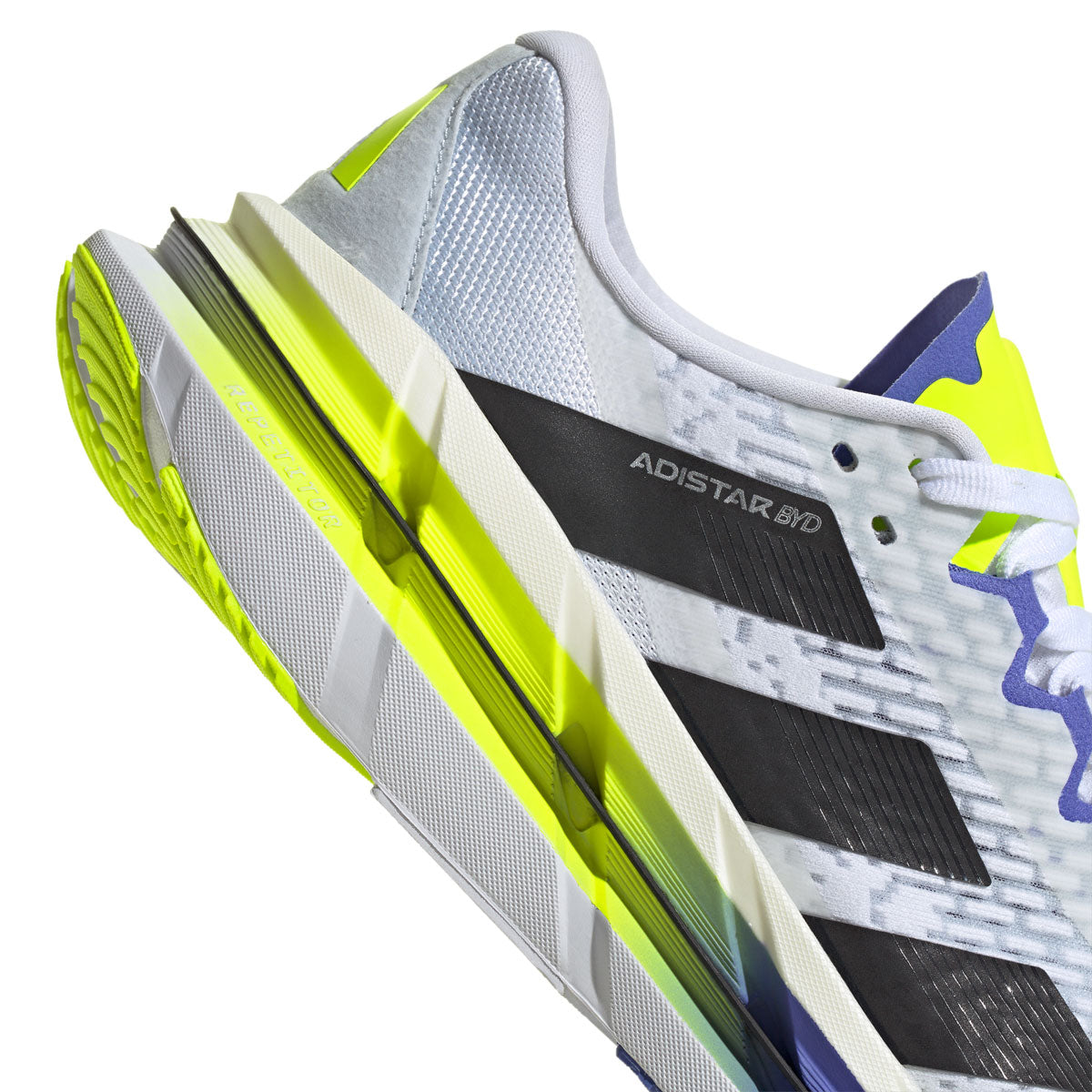 adidas Adistar BYD Running Shoes - Mens - White/Black/Lemon