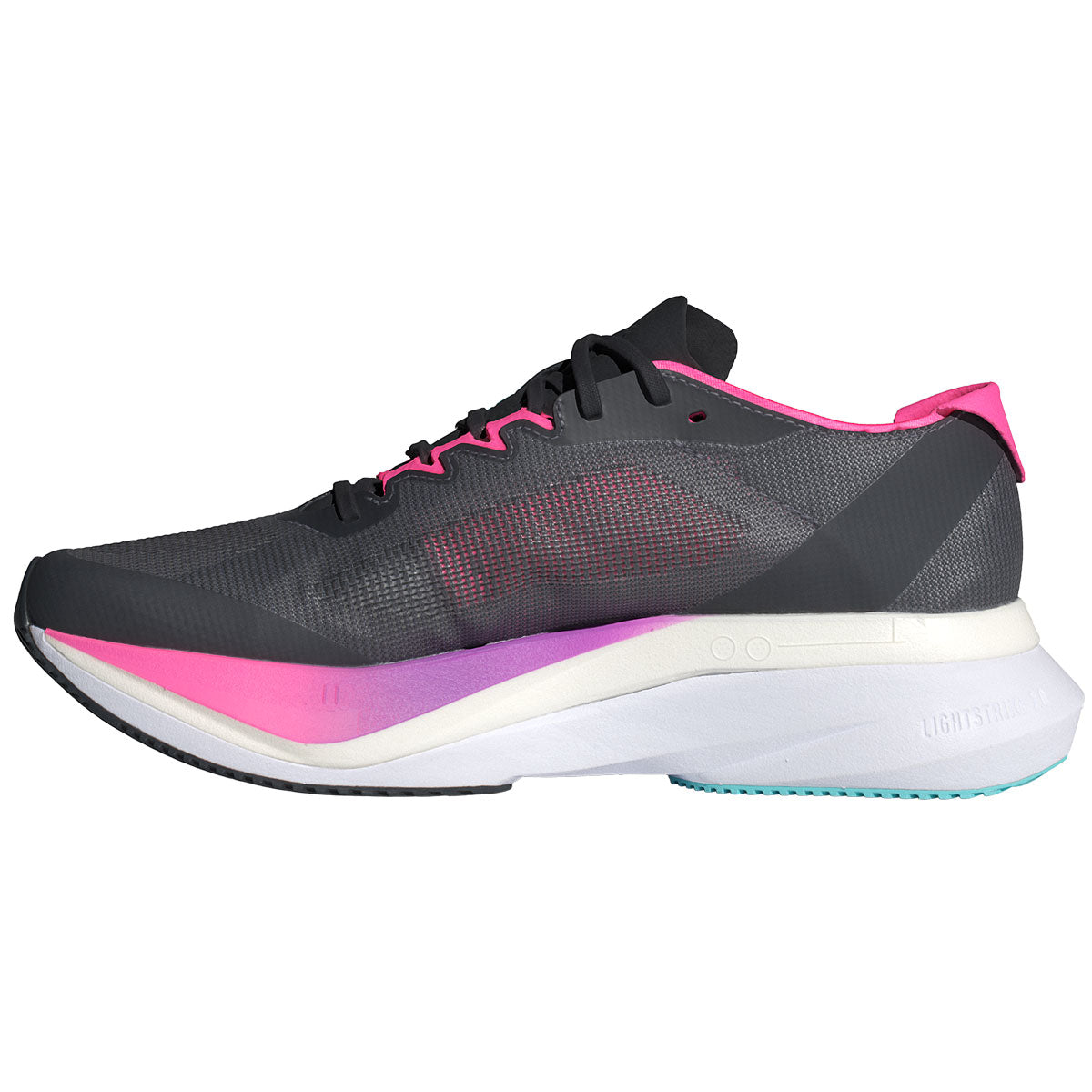 adidas Adizero Boston 12 Running Shoes - Womens - Grey/Jade/Pink