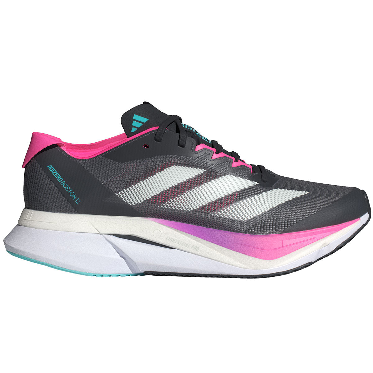 adidas Adizero Boston 12 Running Shoes - Womens - Grey/Jade/Pink