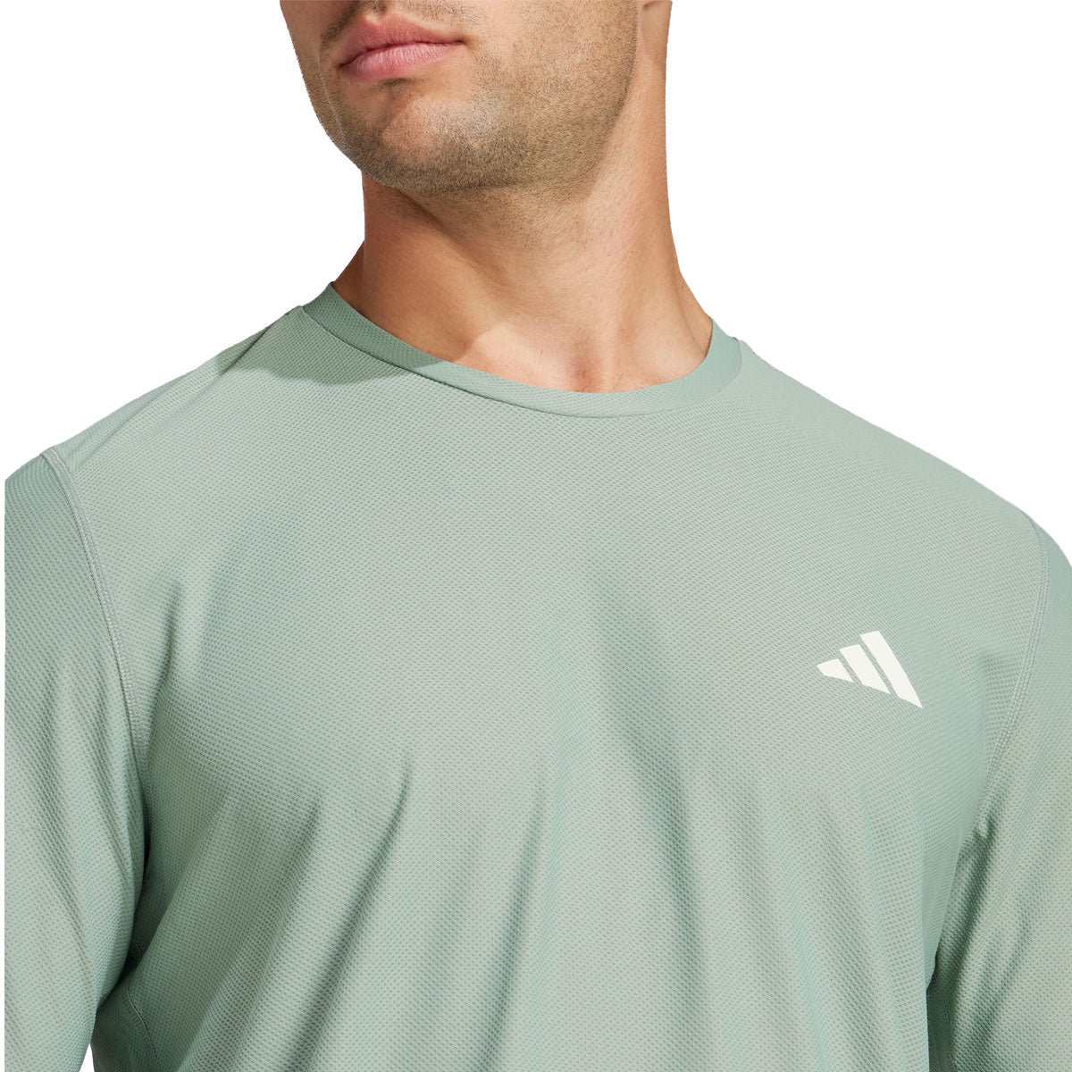 adidas Own The Run Long Sleeved Top - Mens - Silver Green