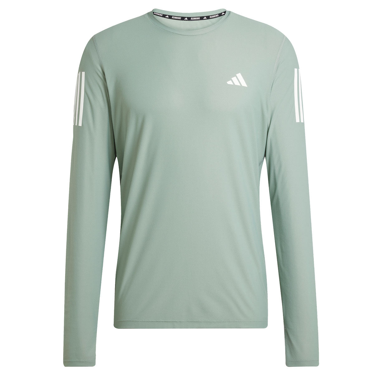 adidas Own The Run Long Sleeved Top - Mens - Silver Green