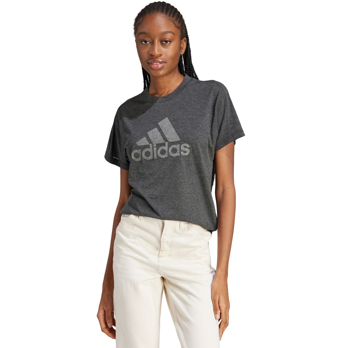 adidas Winners 3.0 Short Sleeve Tee - Womens - Black Metallic/Grey